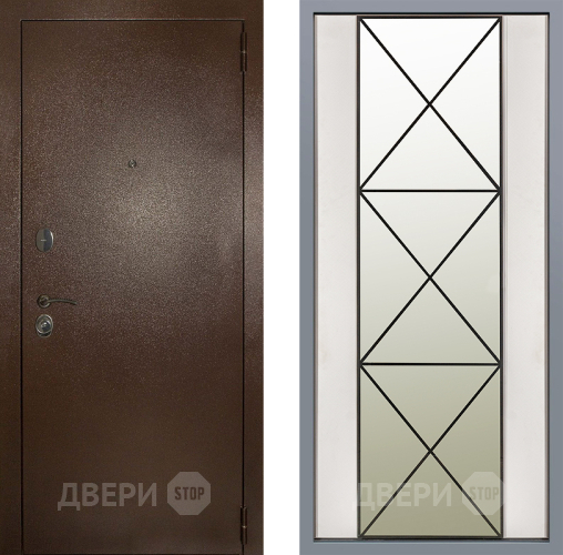 Дверь Заводские двери Эталон 3к антик медь Зеркало Перфекто Структурное дерево в Зеленоград