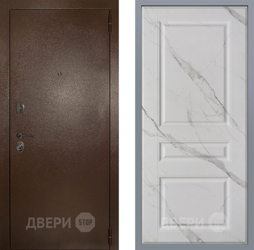 Дверь Заводские двери Эталон 3к антик медь Стокгольм Мрамор белый в Зеленоград