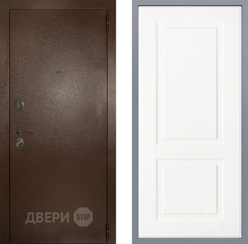 Дверь Заводские двери Эталон 3к антик медь Доррен Белый софт в Зеленоград
