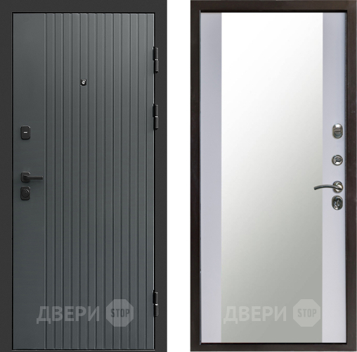 Дверь Престиж Tvist Grey Зеркало Белый софт в Зеленоград
