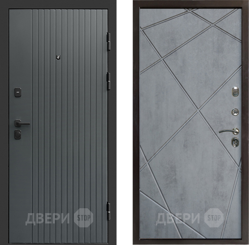 Входная металлическая Дверь Престиж Tvist Grey Лучи Бетон темный в Зеленоград