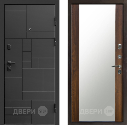 Входная металлическая Дверь Престиж Kvadro Зеркало Дуб в Зеленоград