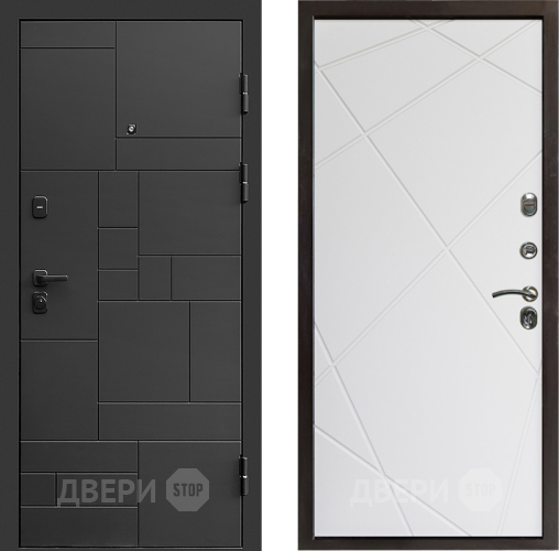 Входная металлическая Дверь Престиж Kvadro Лучи Бетон белый в Зеленоград