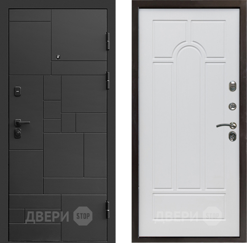 Входная металлическая Дверь Престиж Kvadro Арка Белое дерево в Зеленоград