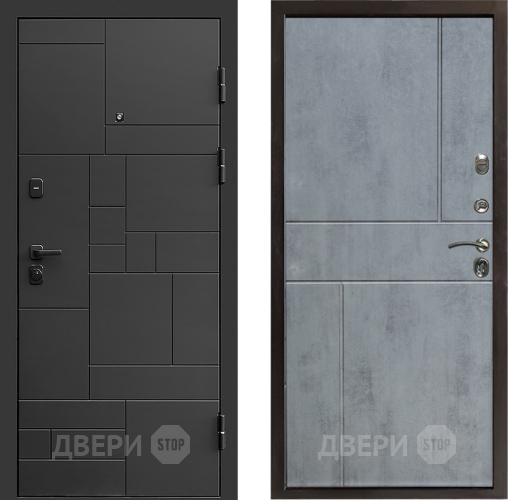 Входная металлическая Дверь Престиж Kvadro Горизонт Бетон темный в Зеленоград