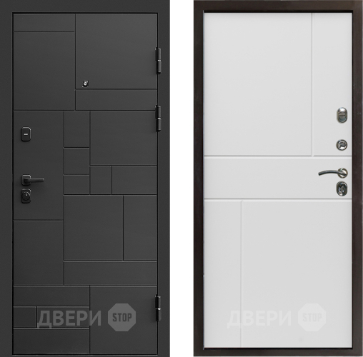 Входная металлическая Дверь Престиж Kvadro Горизонт Бетон белый в Зеленоград
