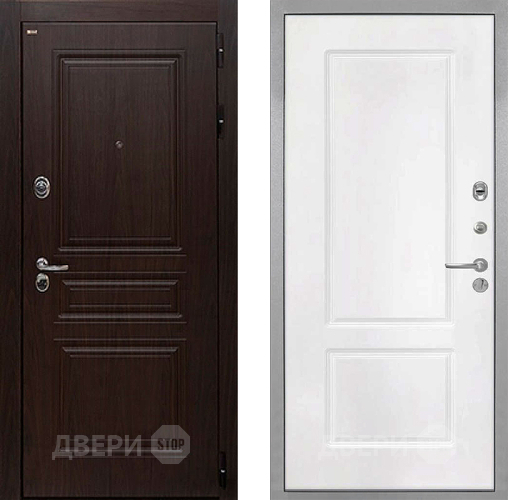 Входная металлическая Дверь Интекрон (INTECRON) Брайтон Тиковое Дерево КВ-2 Белый матовый в Зеленоград
