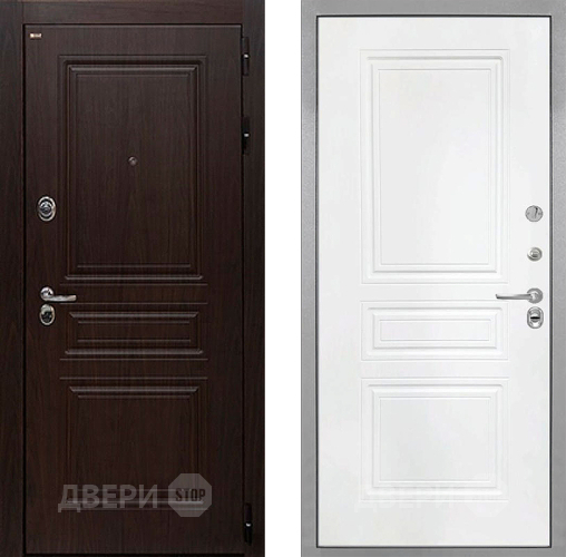 Входная металлическая Дверь Интекрон (INTECRON) Брайтон Тиковое Дерево ФЛ-243 Белый матовый в Зеленоград