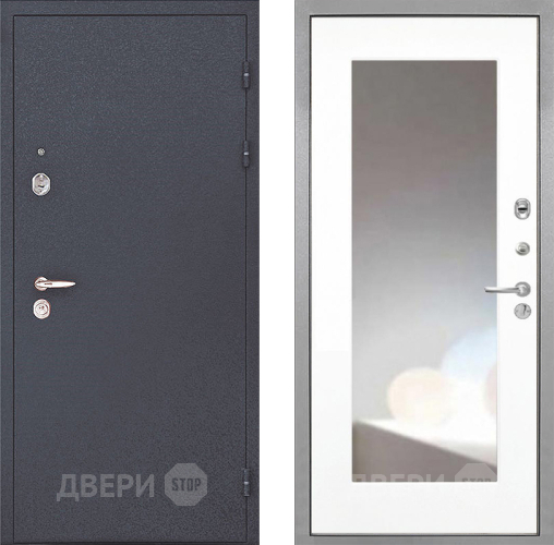 Входная металлическая Дверь Интекрон (INTECRON) Колизей ФЛЗ-120-М Зеркало Белый матовый в Зеленоград