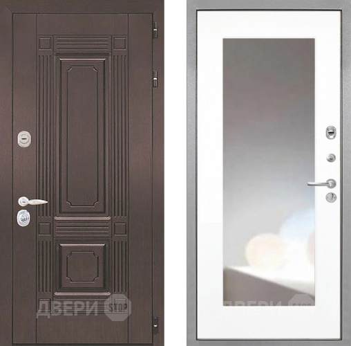 Входная металлическая Дверь Интекрон (INTECRON) Италия ФЛЗ-120-М Зеркало Белый матовый в Зеленоград