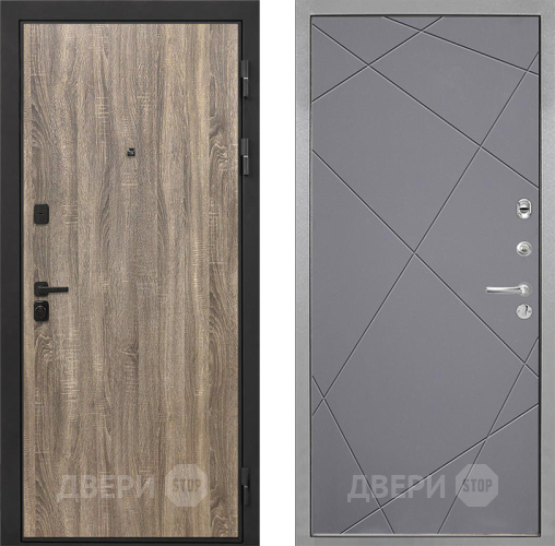 Входная металлическая Дверь Интекрон (INTECRON) Профит Black Дуб Турин Лучи-М Графит софт в Зеленоград