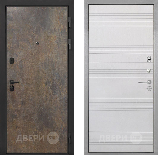 Входная металлическая Дверь Интекрон (INTECRON) Профит Black Гранж ФЛ-316 Белый ясень в Зеленоград