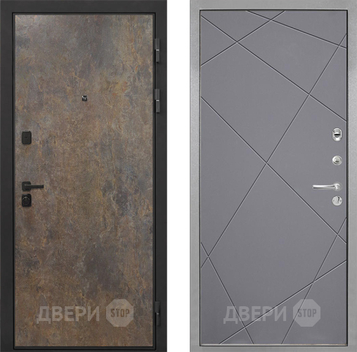 Дверь Интекрон (INTECRON) Профит Black Гранж Лучи-М Графит софт в Зеленоград