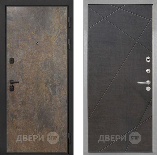 Входная металлическая Дверь Интекрон (INTECRON) Профит Black Гранж Лучи-М Венге распил кофе в Зеленоград