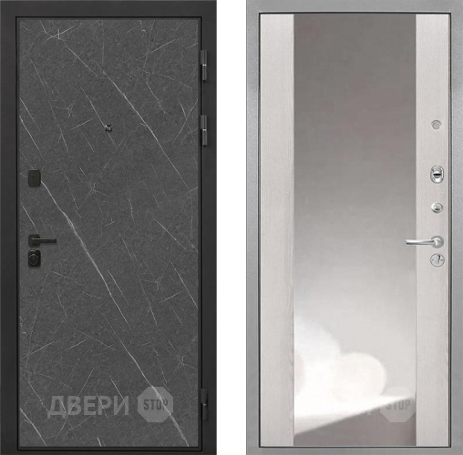 Входная металлическая Дверь Интекрон (INTECRON) Профит Black Гранит Лава Оникс ФЛЗ-516 Зеркало Сосна белая в Зеленоград