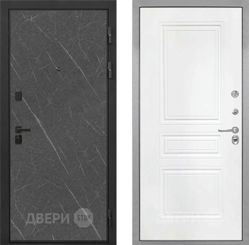 Входная металлическая Дверь Интекрон (INTECRON) Профит Black Гранит Лава Оникс ФЛ-243 Белый матовый в Зеленоград