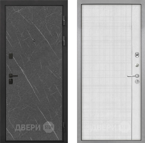 Входная металлическая Дверь Интекрон (INTECRON) Профит Black Гранит Лава Оникс В-07 с молдингом Лофт белый в Зеленоград