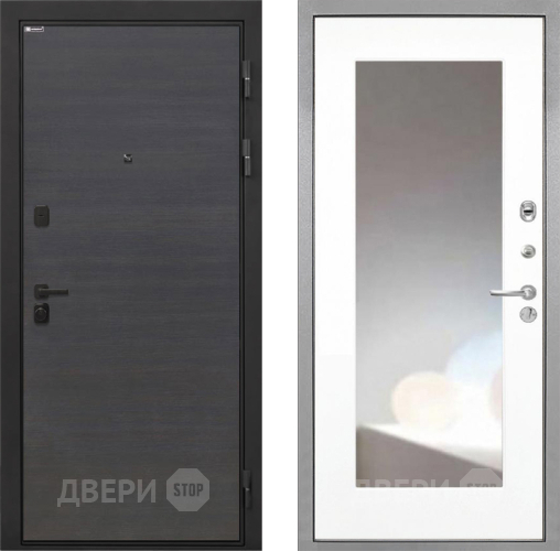 Входная металлическая Дверь Интекрон (INTECRON) Профит Black Эковенге ФЛЗ-120-М Зеркало Белый матовый в Зеленоград