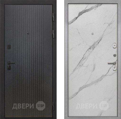 Дверь Интекрон (INTECRON) Профит Black ФЛ-295 Гладкая Мрамор натуральный арктик в Зеленоград