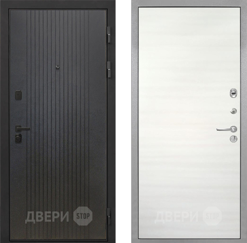 Входная металлическая Дверь Интекрон (INTECRON) Профит Black ФЛ-295 Гладкая Дуб сильвер поперечный в Зеленоград