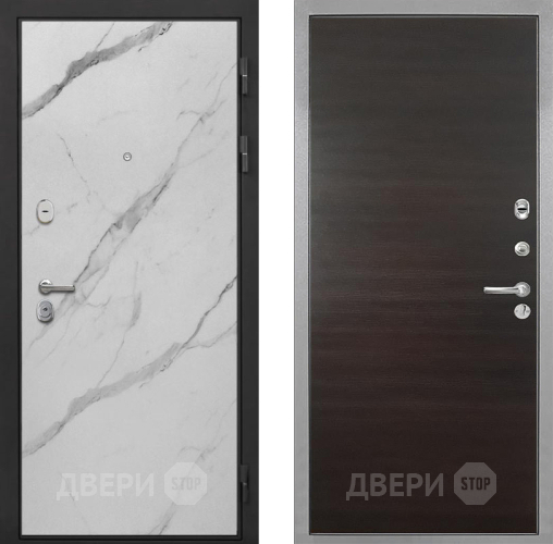 Входная металлическая Дверь Интекрон (INTECRON) Гектор Мрамор Арктик Гладкая Эковенге поперечный в Зеленоград