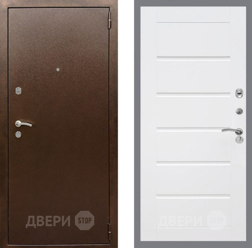 Входная металлическая Дверь Рекс (REX) 1А Медный Антик Сити Белый ясень в Зеленоград