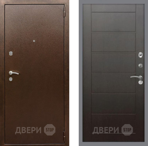 Входная металлическая Дверь Рекс (REX) 1А Медный Антик Сити Венге в Зеленоград