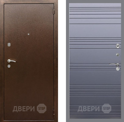 Дверь Рекс (REX) 1А Медный Антик Line Силк титан в Зеленоград