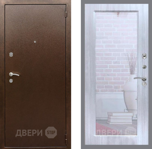 Дверь Рекс (REX) 1А Медный Антик Зеркало Пастораль Сандал белый в Зеленоград