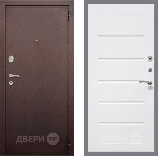 Входная металлическая Дверь Рекс (REX) 2 Медный Антик Сити Белый ясень в Зеленоград