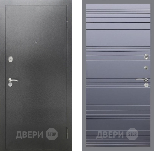 Входная металлическая Дверь Рекс (REX) 2А Серебро Антик Line Силк титан в Зеленоград