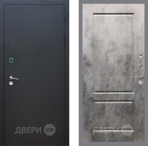 Входная металлическая Дверь Рекс (REX) 1A Черный Муар FL-117 Бетон темный в Зеленоград