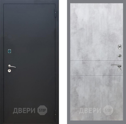 Дверь Рекс (REX) 1A Черный Муар FL-290 Бетон светлый в Зеленоград