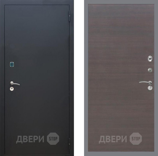 Входная металлическая Дверь Рекс (REX) 1A Черный Муар GL венге поперечный в Зеленоград