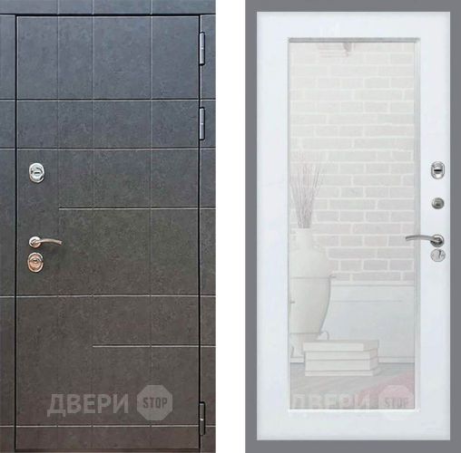 Входная металлическая Дверь Рекс (REX) 21 Зеркало Пастораль Белый ясень в Зеленоград