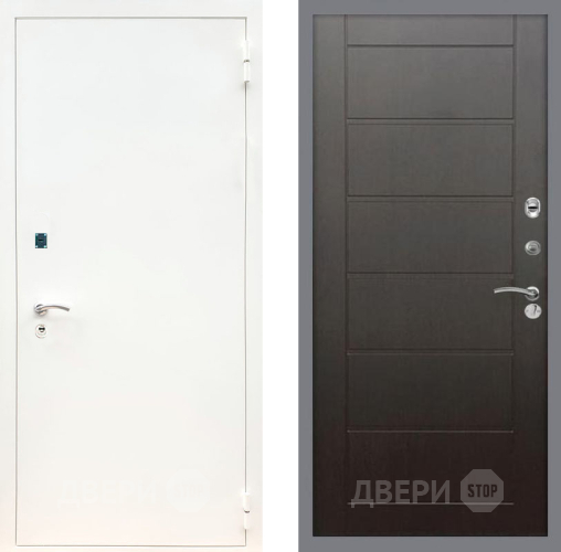 Входная металлическая Дверь Рекс (REX) 1А Белая шагрень Сити Венге в Зеленоград
