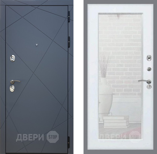 Дверь Рекс (REX) 13 Силк Титан Зеркало Пастораль Белый ясень в Зеленоград
