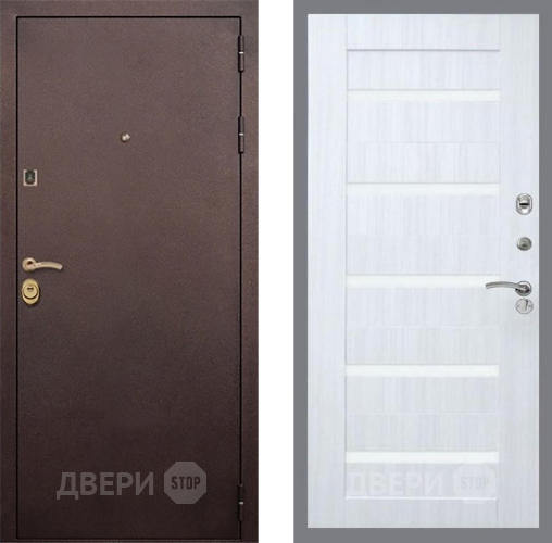 Входная металлическая Дверь Рекс (REX) Лайт 3К СБ-14 стекло белое Сандал белый в Зеленоград