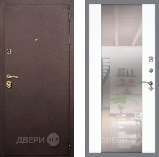 Входная металлическая Дверь Рекс (REX) Лайт 3К СБ-16 Зеркало Силк Сноу в Зеленоград