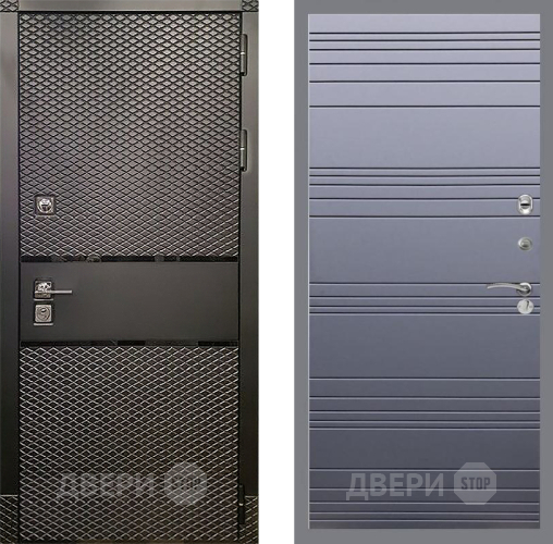 Входная металлическая Дверь Рекс (REX) 15 Черный Кварц Line Силк титан в Зеленоград