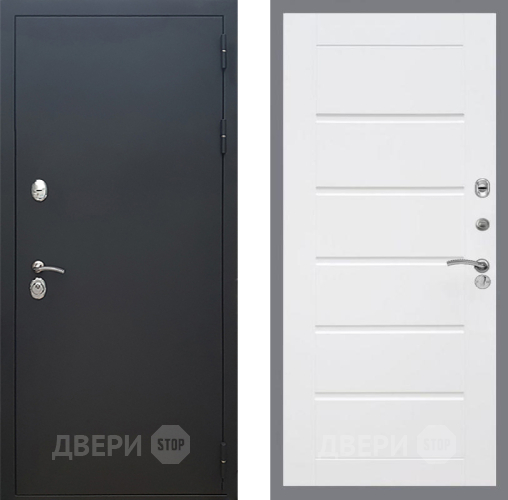 Дверь Рекс (REX) 5 Черный Муар Сити Белый ясень в Зеленоград