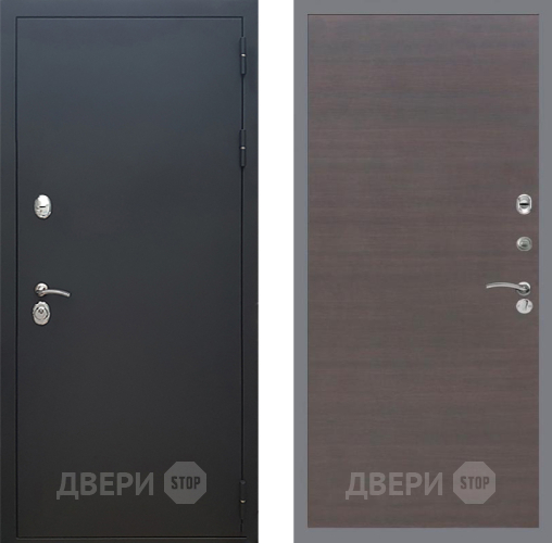 Входная металлическая Дверь Рекс (REX) 5 Черный Муар GL венге поперечный в Зеленоград