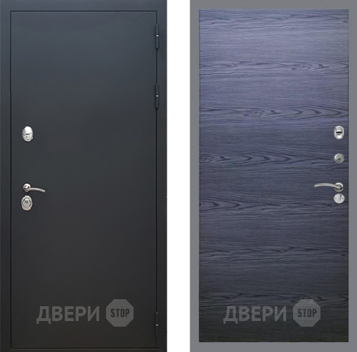 Входная металлическая Дверь Рекс (REX) 5 Черный Муар GL Дуб тангенальный черный в Зеленоград