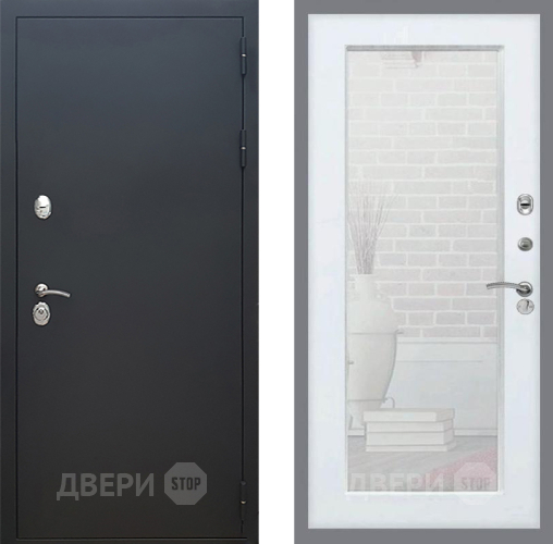 Входная металлическая Дверь Рекс (REX) 5 Черный Муар Зеркало Пастораль Силк Сноу в Зеленоград