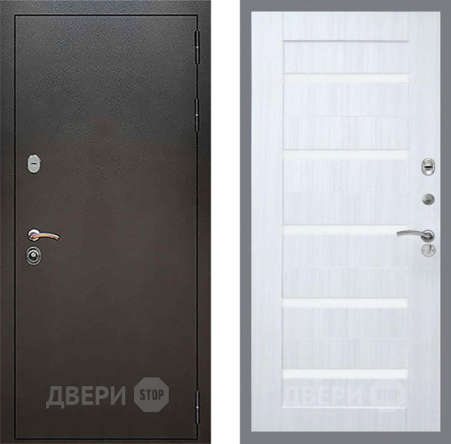 Входная металлическая Дверь Рекс (REX) 5 Серебро Антик СБ-14 стекло белое Сандал белый в Зеленоград
