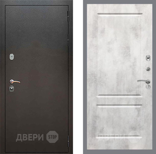 Дверь Рекс (REX) 5 Серебро Антик FL-117 Бетон светлый в Зеленоград