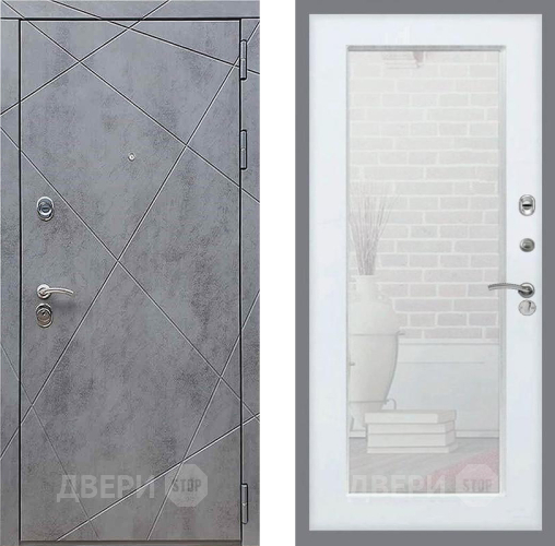 Входная металлическая Дверь Рекс (REX) 13 Бетон Темный Зеркало Пастораль Силк Сноу в Зеленоград