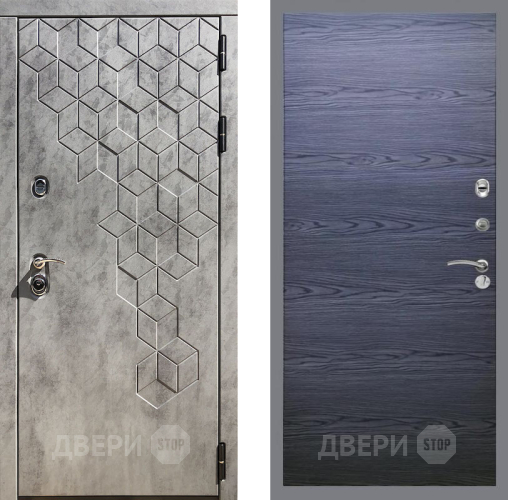 Входная металлическая Дверь Рекс (REX) 23 GL Дуб тангенальный черный в Зеленоград