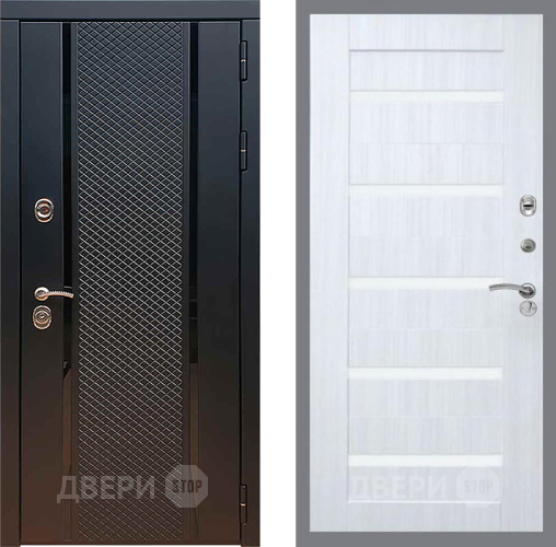 Входная металлическая Дверь Рекс (REX) 25 СБ-14 стекло белое Сандал белый в Зеленоград