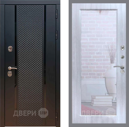 Входная металлическая Дверь Рекс (REX) 25 Зеркало Пастораль Сандал белый в Зеленоград